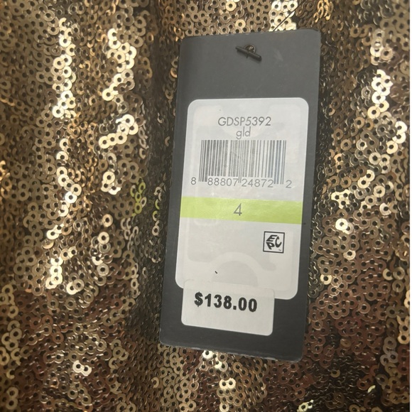 NWT Guess Women's Gold Stretch Sequin Sleeveless Bodycon Dress NYE - Picture 5 of 5